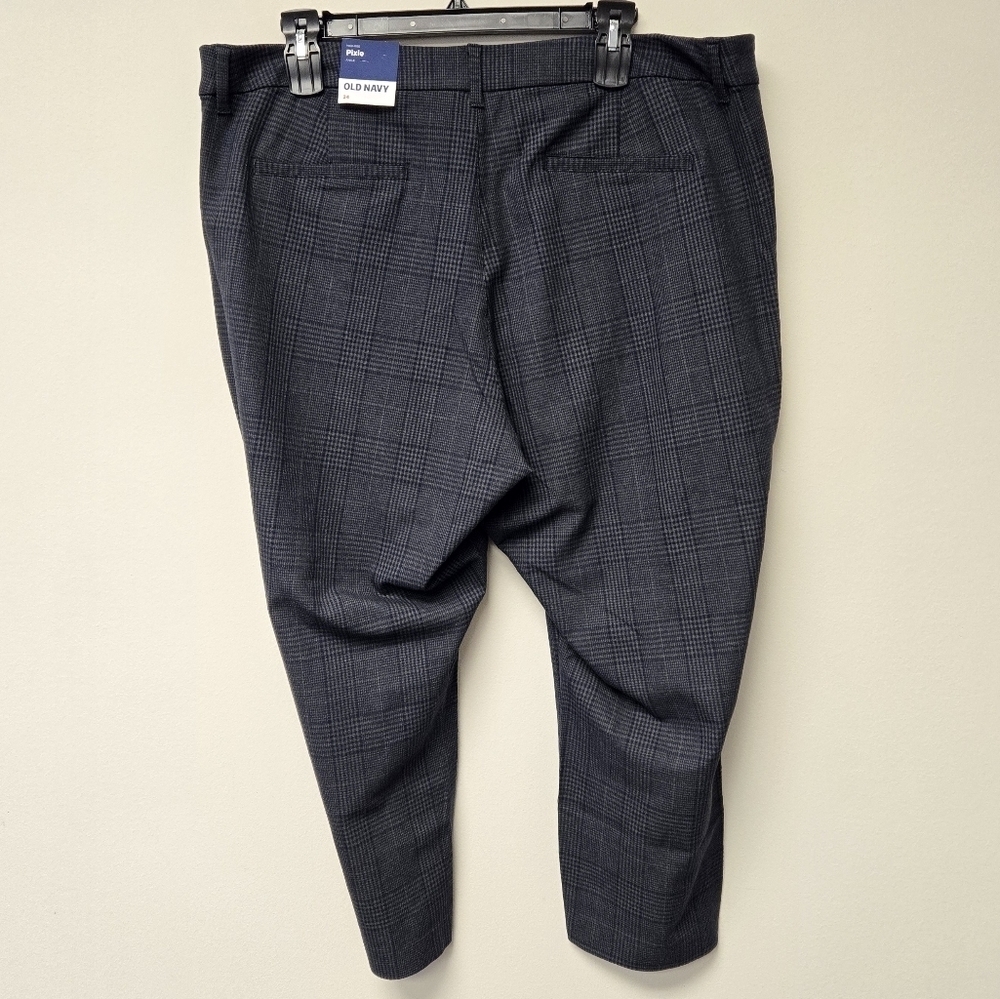 Old Navy HR Pixie Skinny Ankle Pants Blue Plaid 24 - Picture 4 of 11